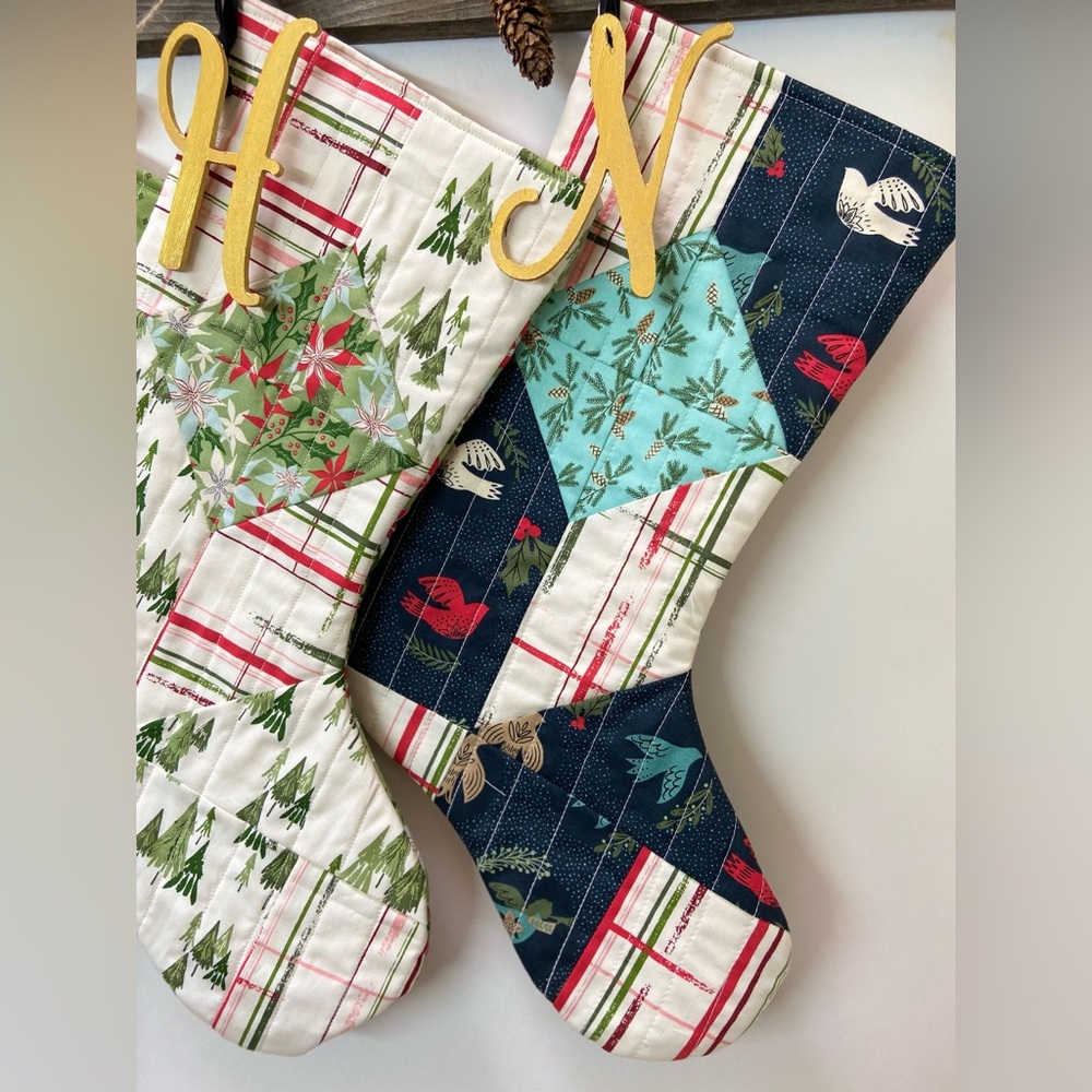 N- Handmade Quilted Stocking - Picture 3 of 4